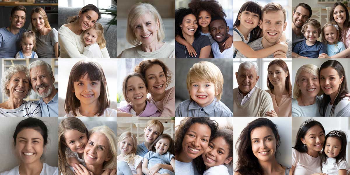 Collage of different ages of people