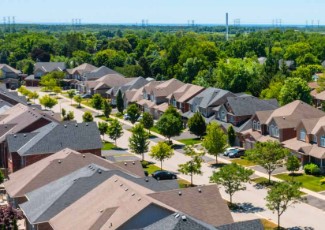Houses surrounded by trees