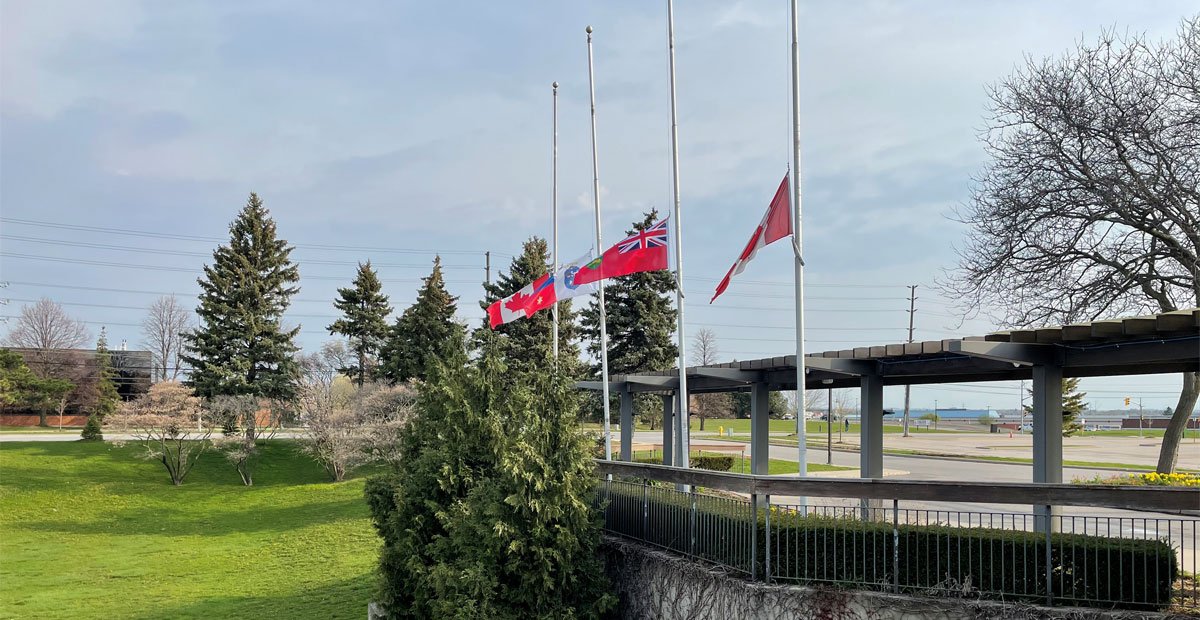 Flag lowering at Town Hall