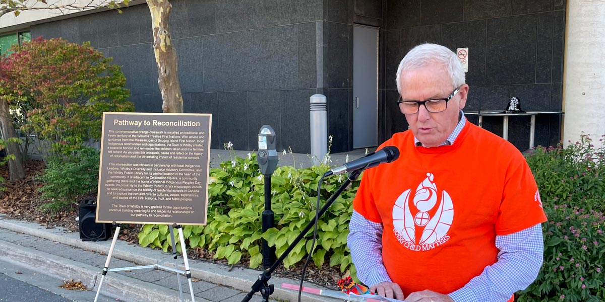 Mayor Don Mitchell at a National Day for Truth and Reconciliation presentation