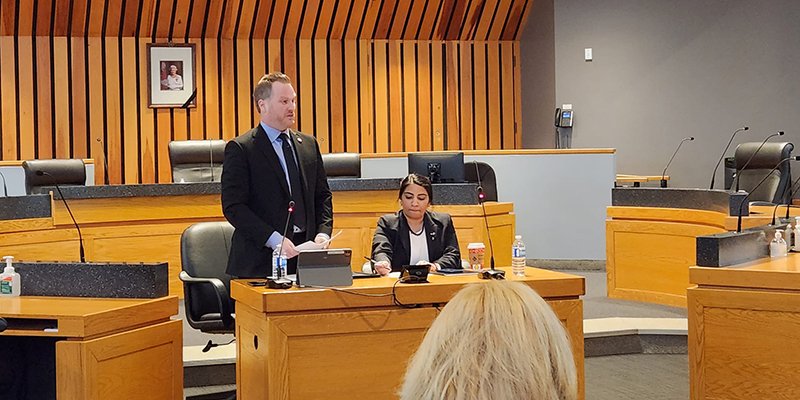 Councillors Matt Cardwell and Maleeha Shahid at the West Ward Town Hall