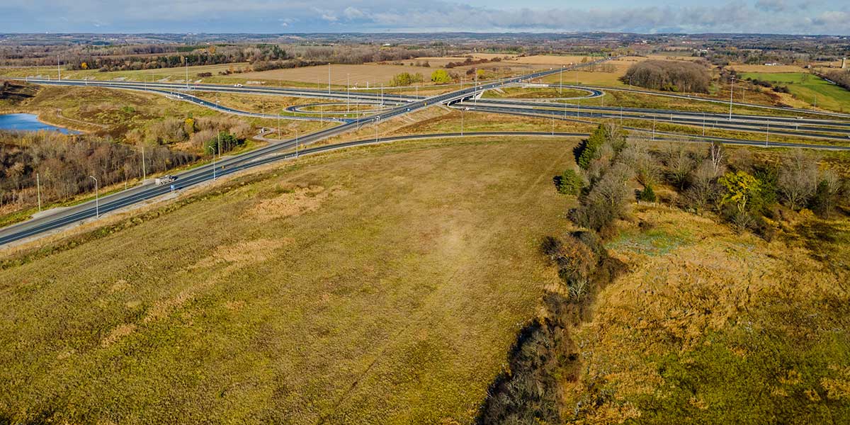 Drone photo of potential hospital location in Whitby