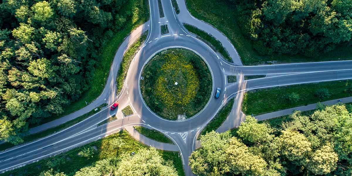 Arial picture of a roundabout