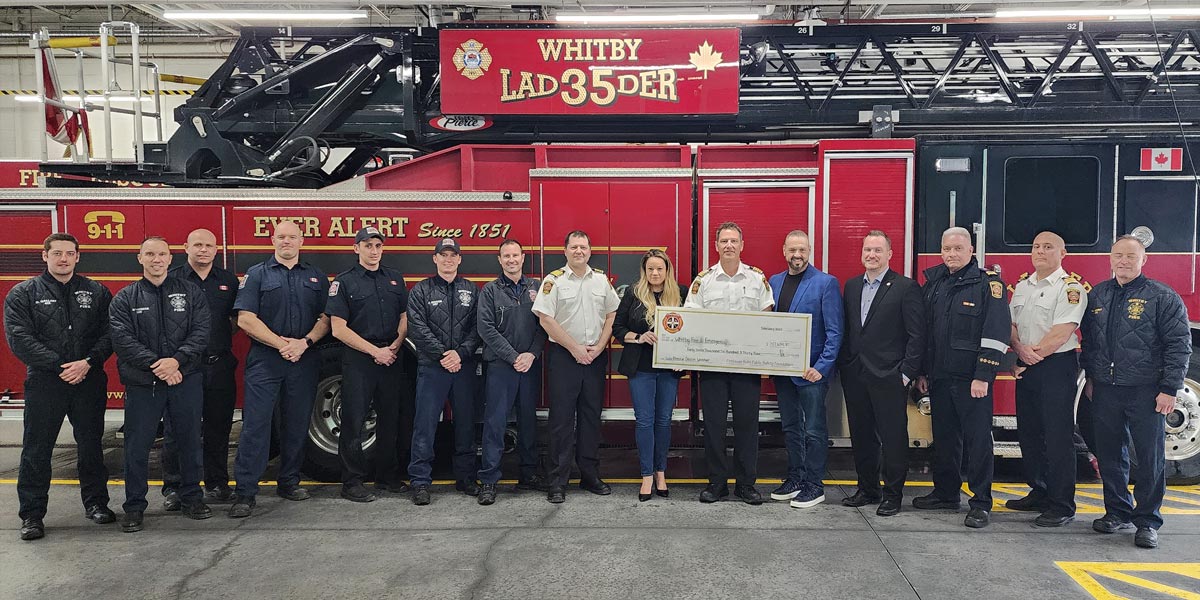 Whitby Fire with Firehouse Subs receiving grant