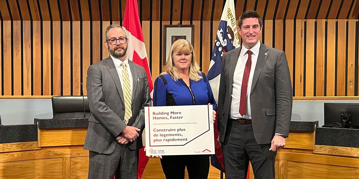 Whitby CEO Matt Gaskell, Mayor Elizabeth Roy and MP Ryan Turnbull