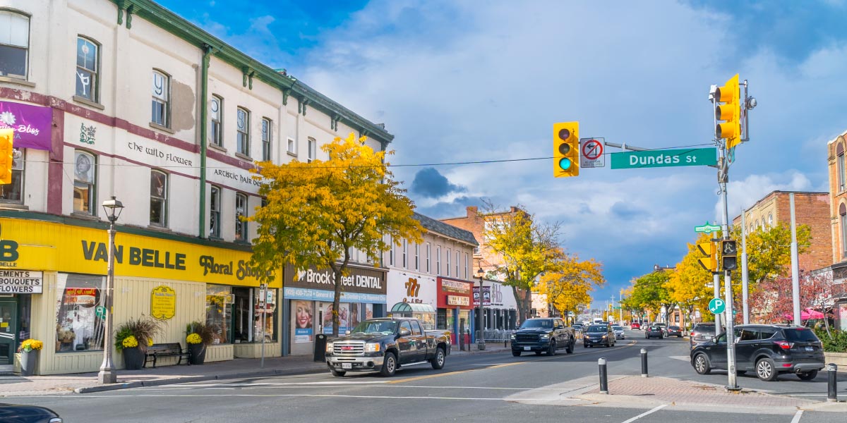 Street view of downtown Whitby