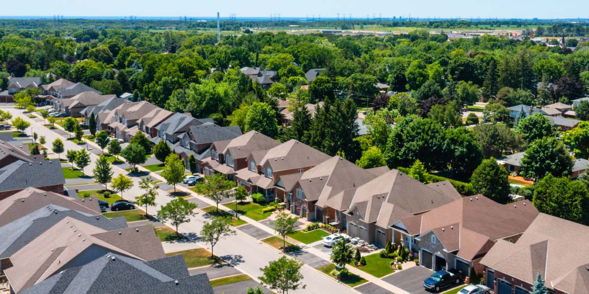 Aerial view of houses in Brooklin