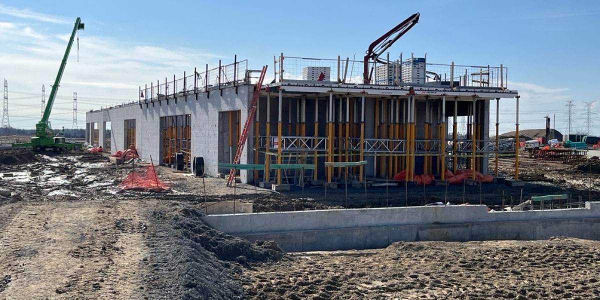 View of the Whitby Sports Complex under construction