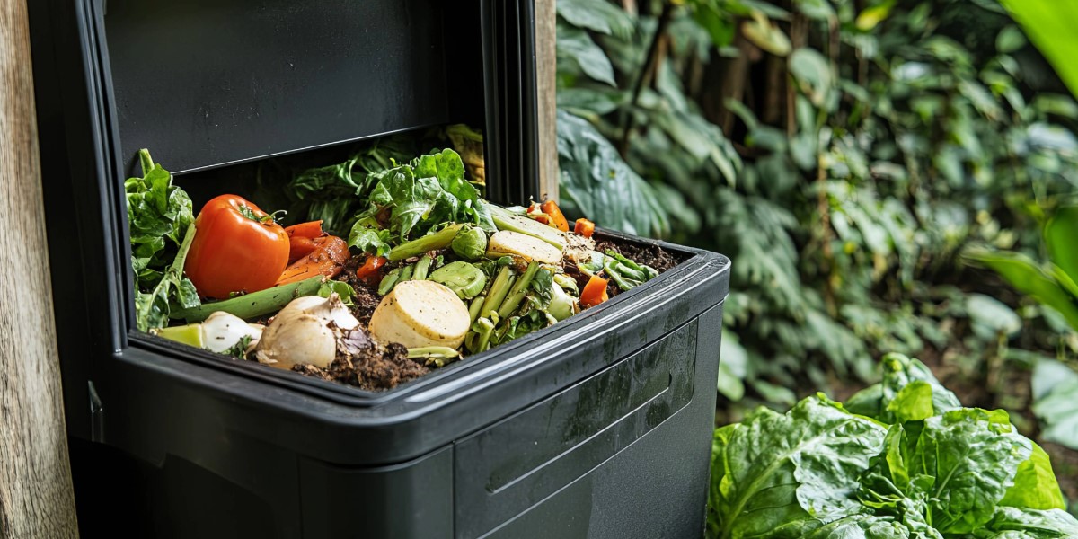 Fruit and vegetable food waste in a bin