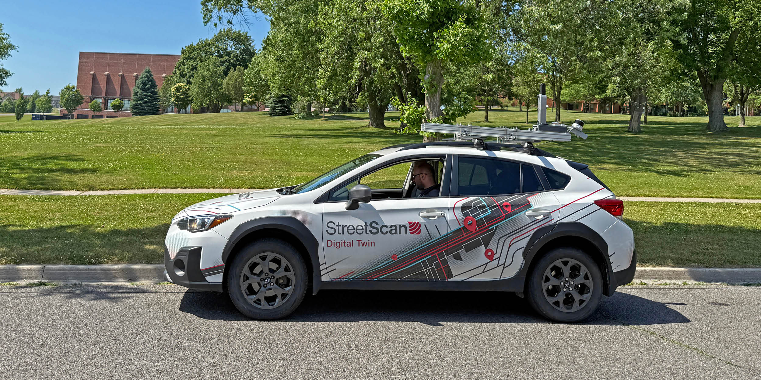 A car with Streetscan decals