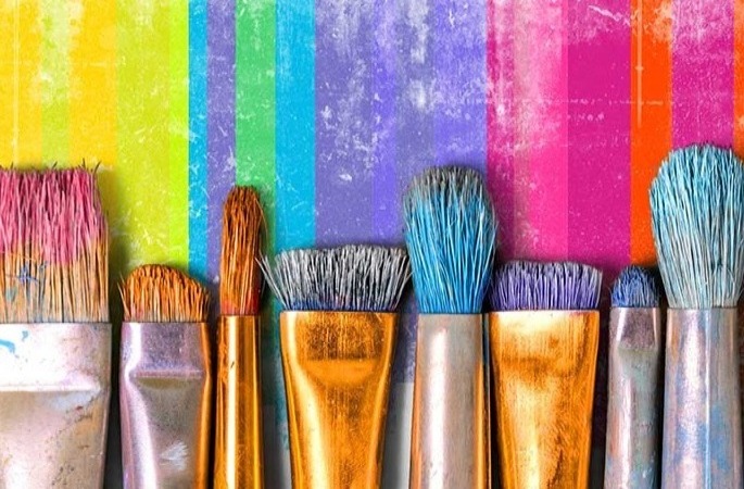 Paintbrushes with different colours