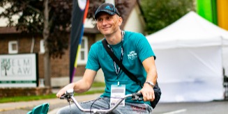 Man riding a bicycle