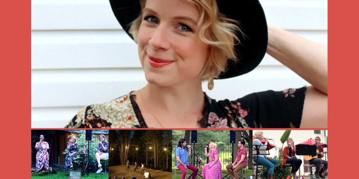 Performers of a broadway show in various poses