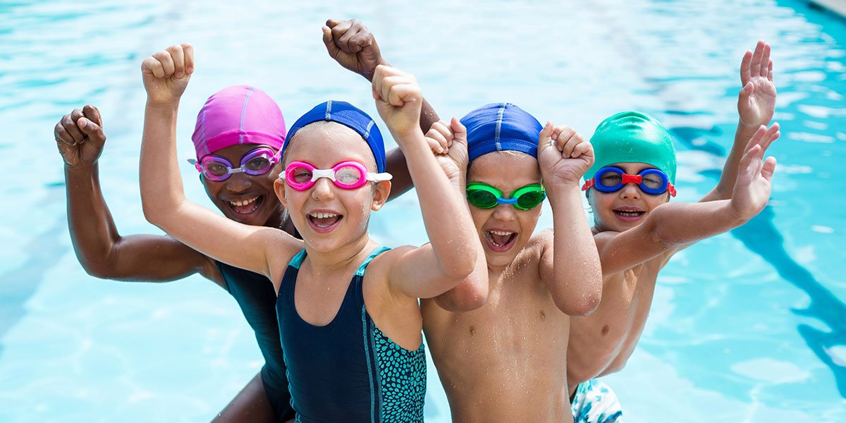 Children in a pool