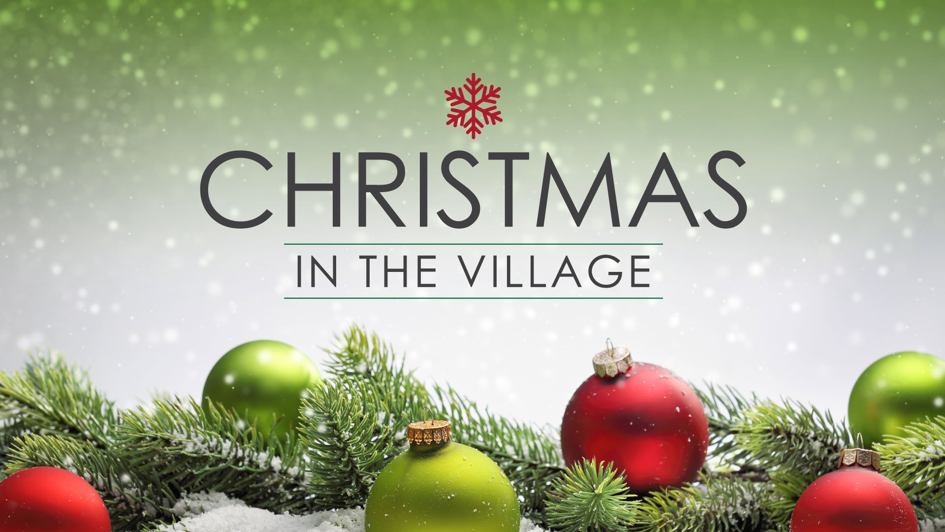 Christmas in the Village on a twinkling background