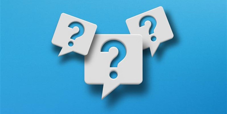 Question marks on blue background 