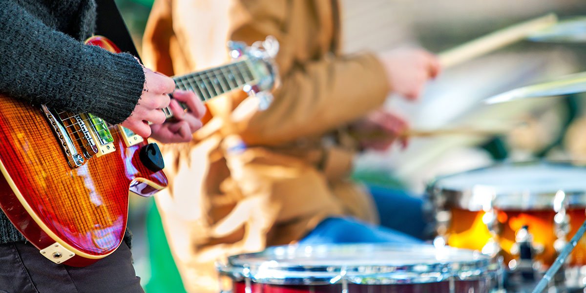 Person playing drums 