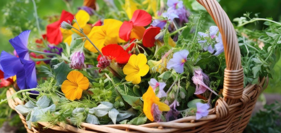 Flowers in a basket