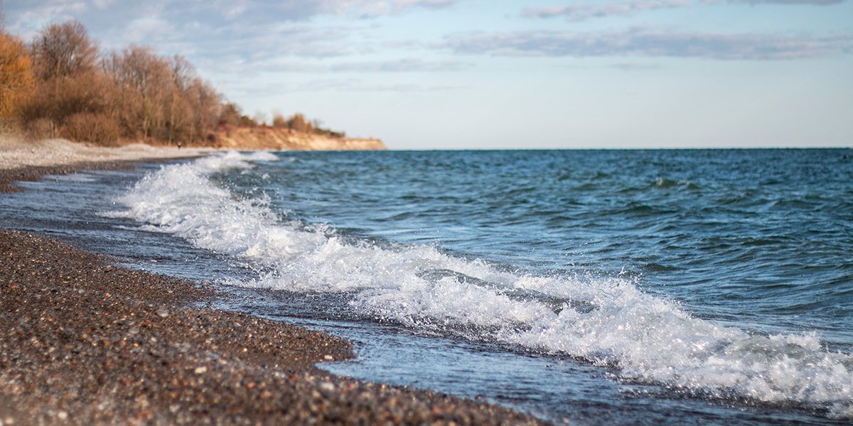 Beach on the waterfront of lake ontario