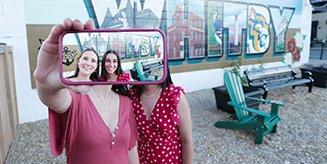 Two women taking a selfie