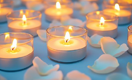 candles on a table