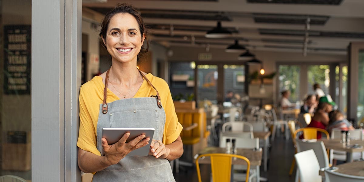 Business owner smiling