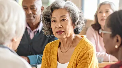 Woman listening in group session