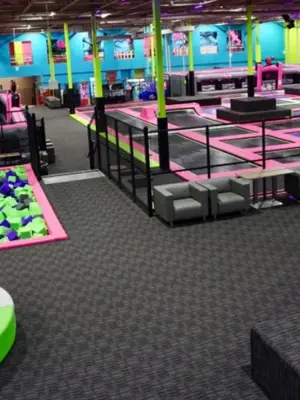 Trampolines and foam pit at Flying Squirrel 