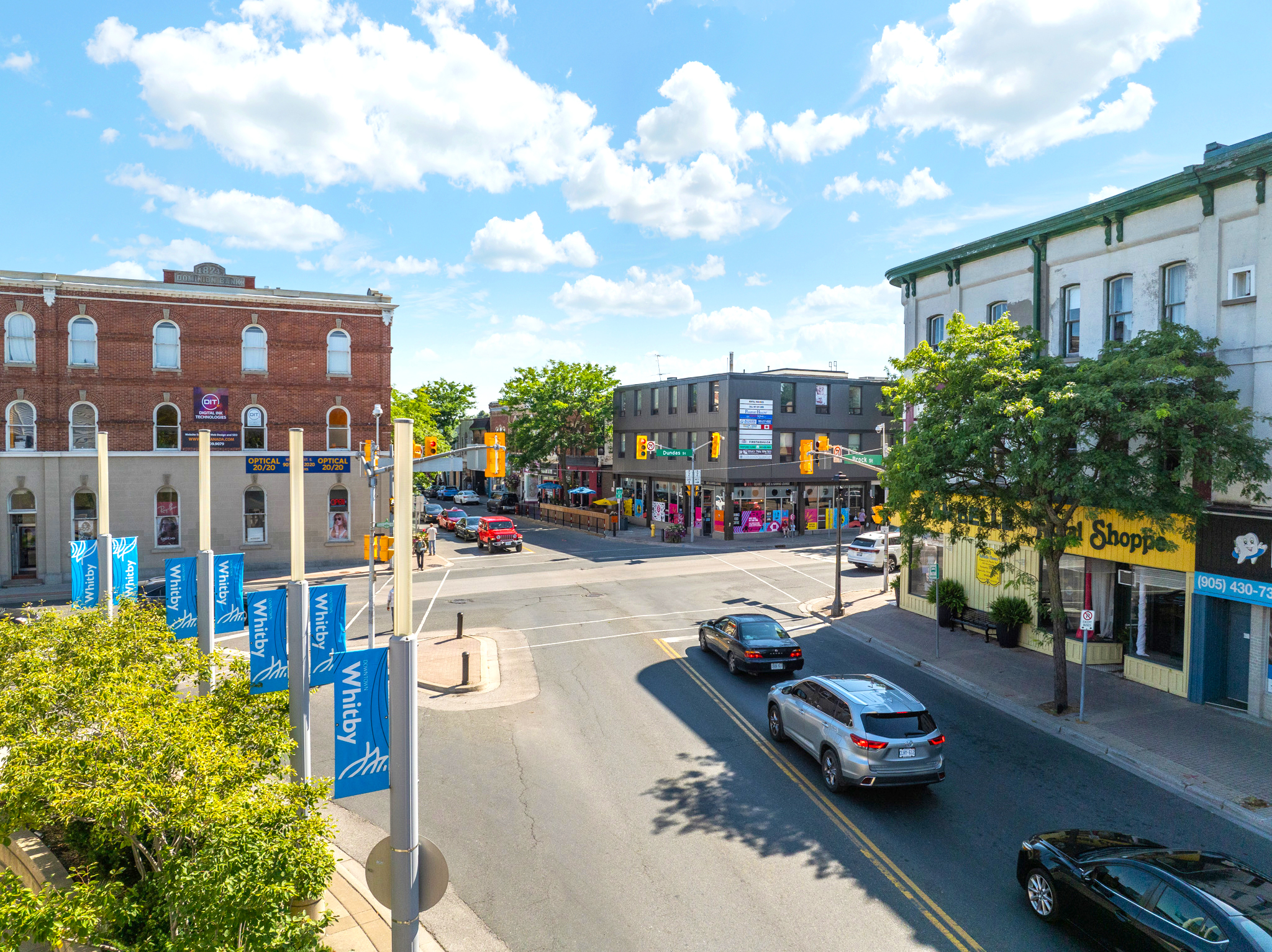 Downtown Whitby at Brock and Dundas Street looking south
