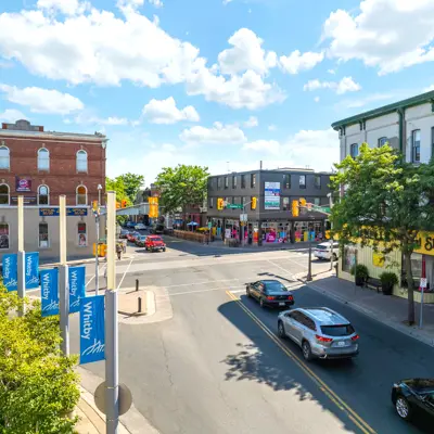 Downtown Whitby at Brock and Dundas Street looking south