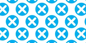 Blue x's vote sympbols